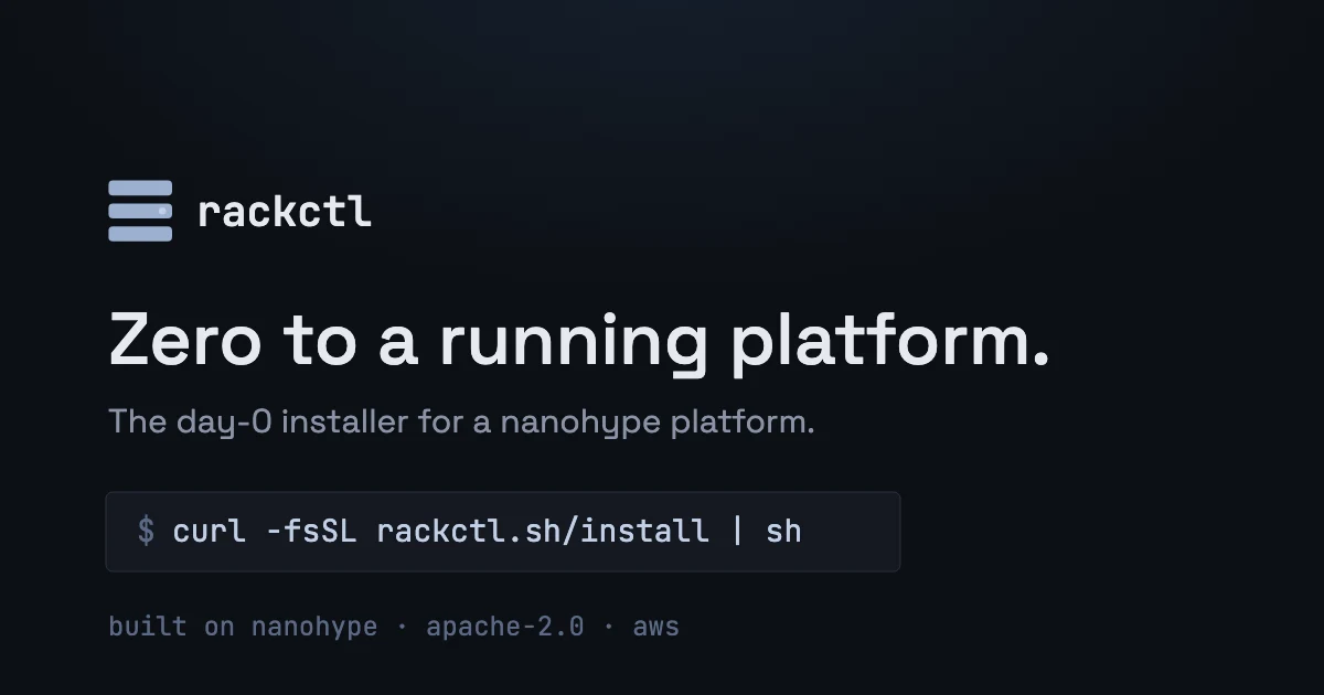 rackctl — Platform Installer
